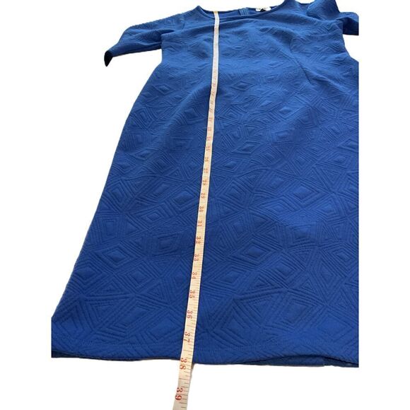 Monroe & Main Blue 3/4 Sleeve Boat Neck Textured Dress Size Small - Picture 10 of 13